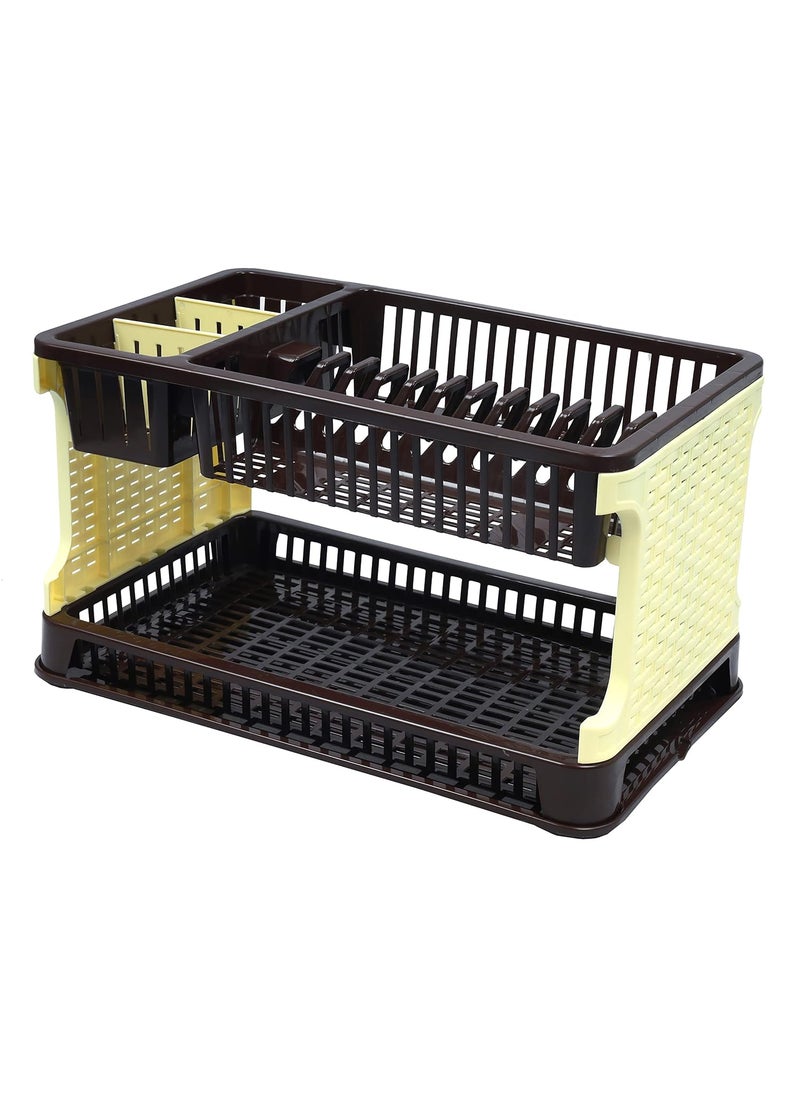 ESQUIRE - Esquire Titan Kitchen/Dish Rack-Brown/Cream Colour(Plastic) - Image 1