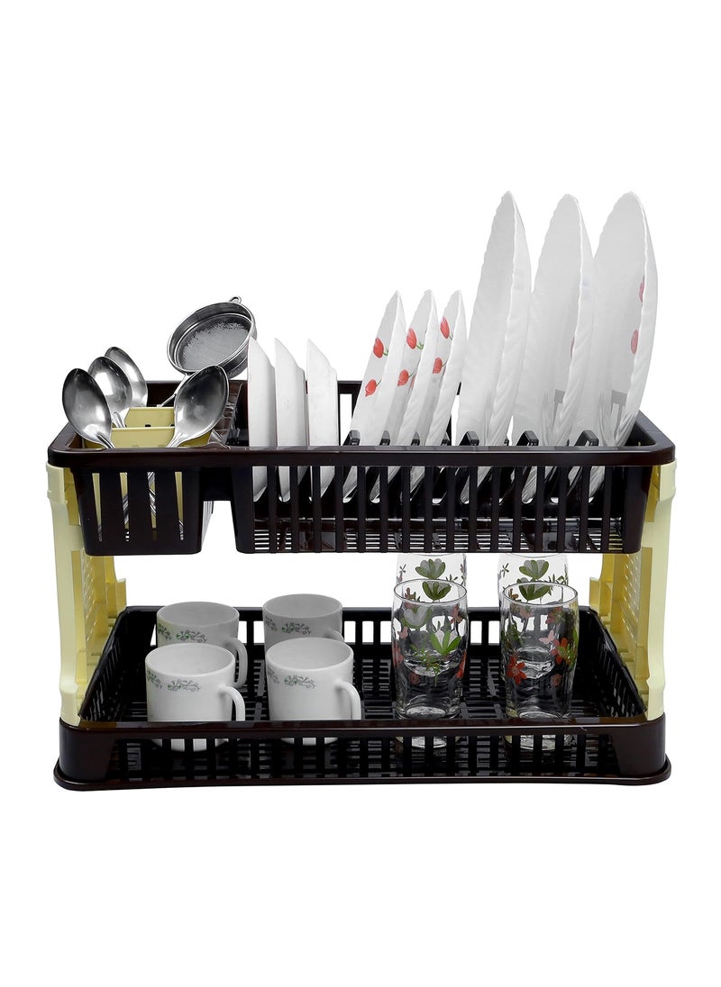 ESQUIRE - Esquire Titan Kitchen/Dish Rack-Brown/Cream Colour(Plastic) - Image 1