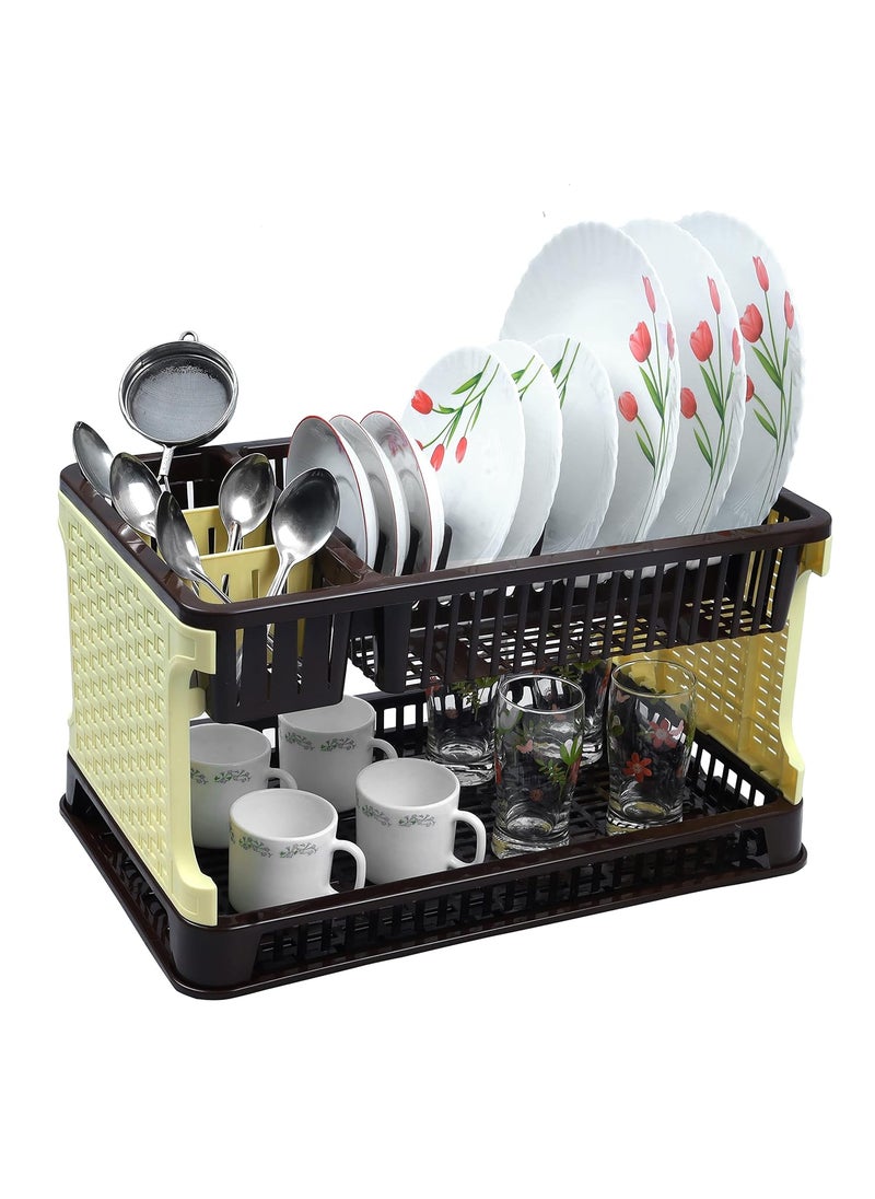 ESQUIRE - Esquire Titan Kitchen/Dish Rack-Brown/Cream Colour(Plastic) - Image 1