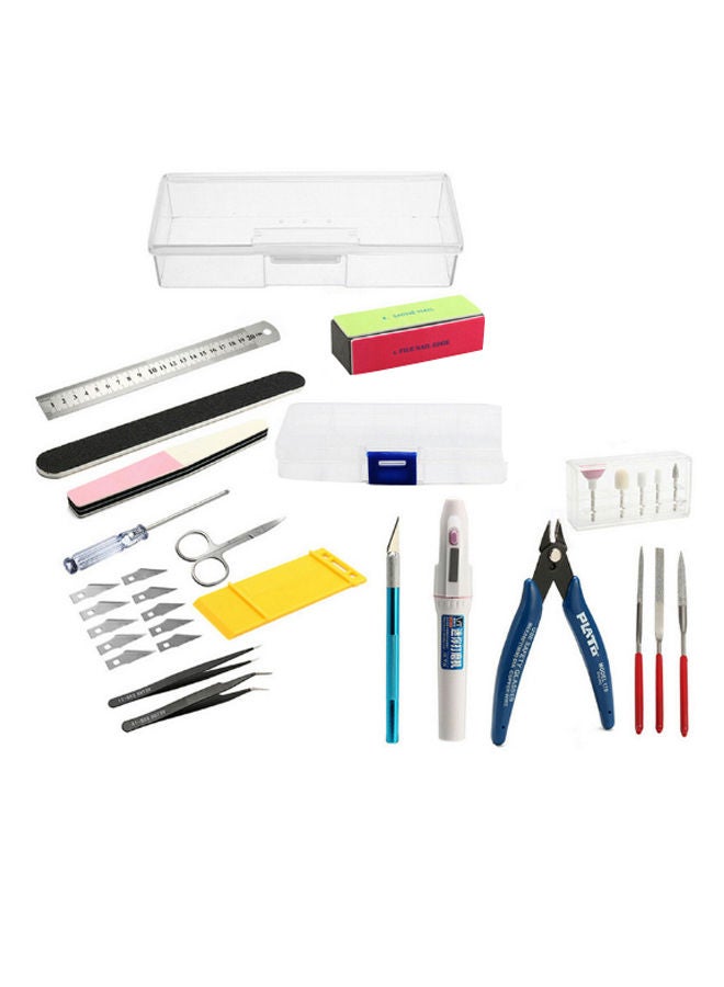 NIBEMINENT 34-Piece Modeller Basic Hand Tool Set Multicolour - Image 1