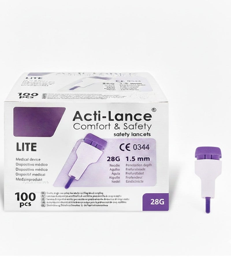 أكتي-لانس إبر وخز أكتي لانس Acti-Lance الاصلية مقاس28G | عبوة 100 قطعة صناعة أوروبية - للاستخدام الآمن لمرة واحدة - Image 5