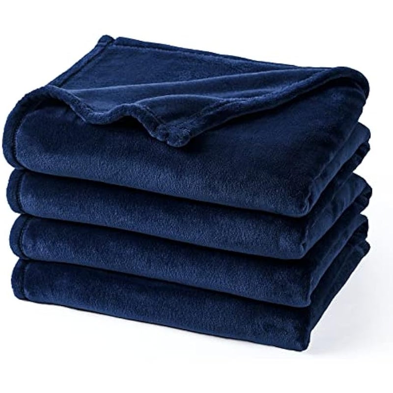 Loquat Ultra Soft Fleece Blanket Twin Size, No Shed No Pilling Luxury Plush Cozy 300GSM Lightweight Blanket for Bed, Couch, Chair, Sofa Suitable for All Season, 66 x 90, Navy Blue - Image 1