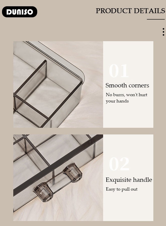 DUNISO Acrylic Jewelry Organizer Box with 5 Drawers Clear Jewelry Storage Box for Women,Earring Jewelry Organizer Transparent Jewelry Box Display Storage Case for Earrings, Rings, Beads, Necklace - Image 4