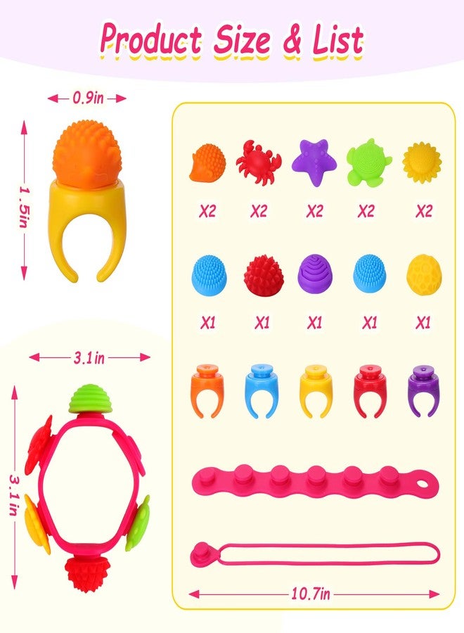 BUSOHA Fidget Toys Sensory Rings for Adults - 22 Pack Silicone Finger Spinner Rings - Texture Stress Relief for Autism & ADHD,Quiet Fidgets,Party Favors,Stocking Stuffers - Image 2