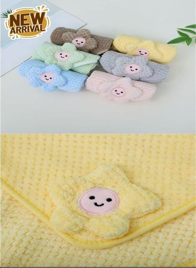 Closecret Soft Baby Washcloths with Cute Smiley Flower - Ultra Absorbent Newborn Face Towels, Gentle Baby Hand Towels for Bath & Feeding, Hanging Design, 3-Pack Multicolor - Image 4