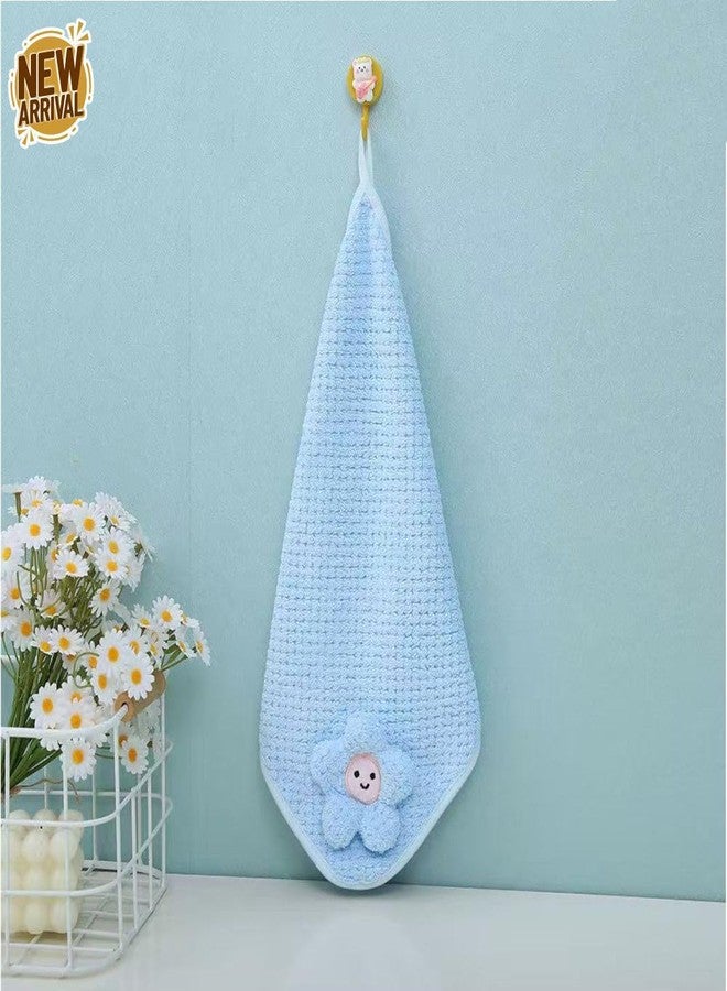 Closecret Soft Baby Washcloths with Cute Smiley Flower - Ultra Absorbent Newborn Face Towels, Gentle Baby Hand Towels for Bath & Feeding, Hanging Design, 3-Pack Multicolor - Image 2