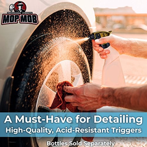 Mop Mob Leak-Free Acid Resistant Spray Head 4 Pack by Durable Industrial Sprayer for Acid-Based Wheel Cleaner Used in Auto/Car Detailing. Heavy Duty Low-Fatigue Trigger and Nozzle with 9 1/4 Dip Tube - Image 4