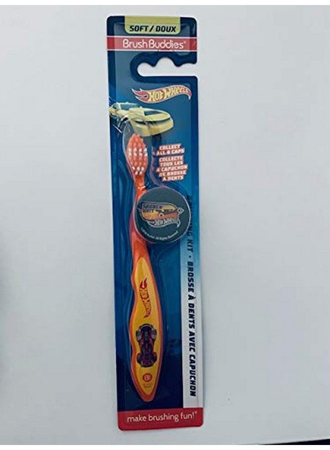 Brush Buddies Hot Wheels Toothbrush with Bristle Cover - Soft, Human Powered - Image 1