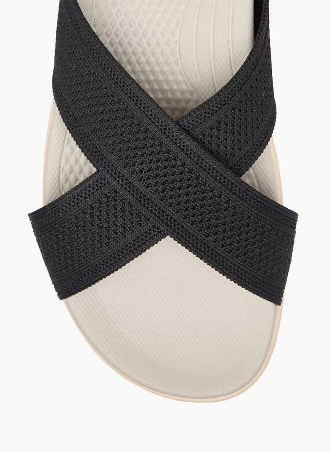 Le Confort Women Textured Cross Strap Slip-On Sandals