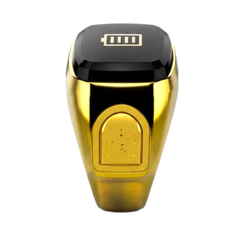 Tasbih Smart Ring Prayer Times Reminder Muslim Tasbih All Day Tasbeeh Smart Ring with Tracking APP OLED Screen High Brightness (20) mm - Gold - Image 2