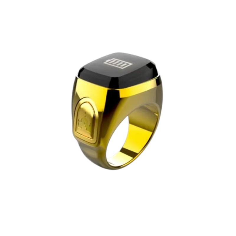 Tasbih Smart Ring Prayer Times Reminder Muslim Tasbih All Day Tasbeeh Smart Ring with Tracking APP OLED Screen High Brightness (20) mm - Gold - Image 1