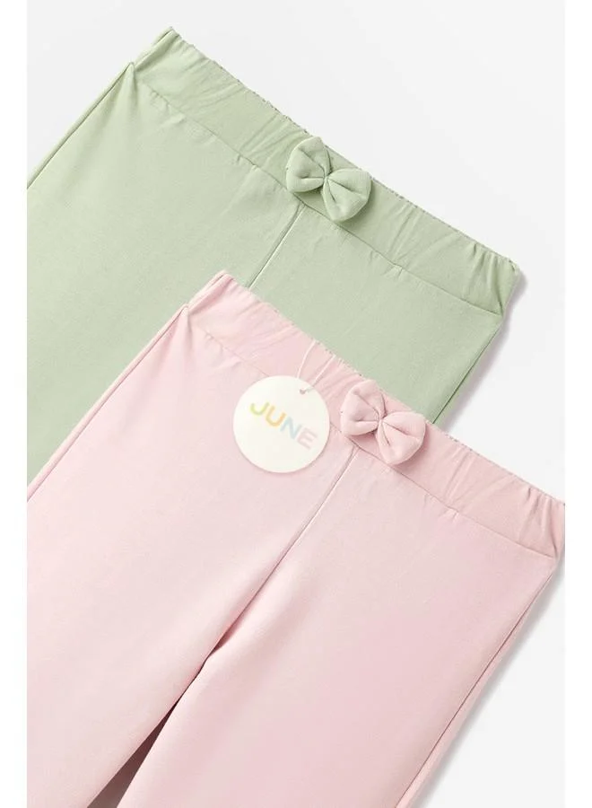 JUNE June Baby Girl 2-Pack Sweatpant Light Green - Powder