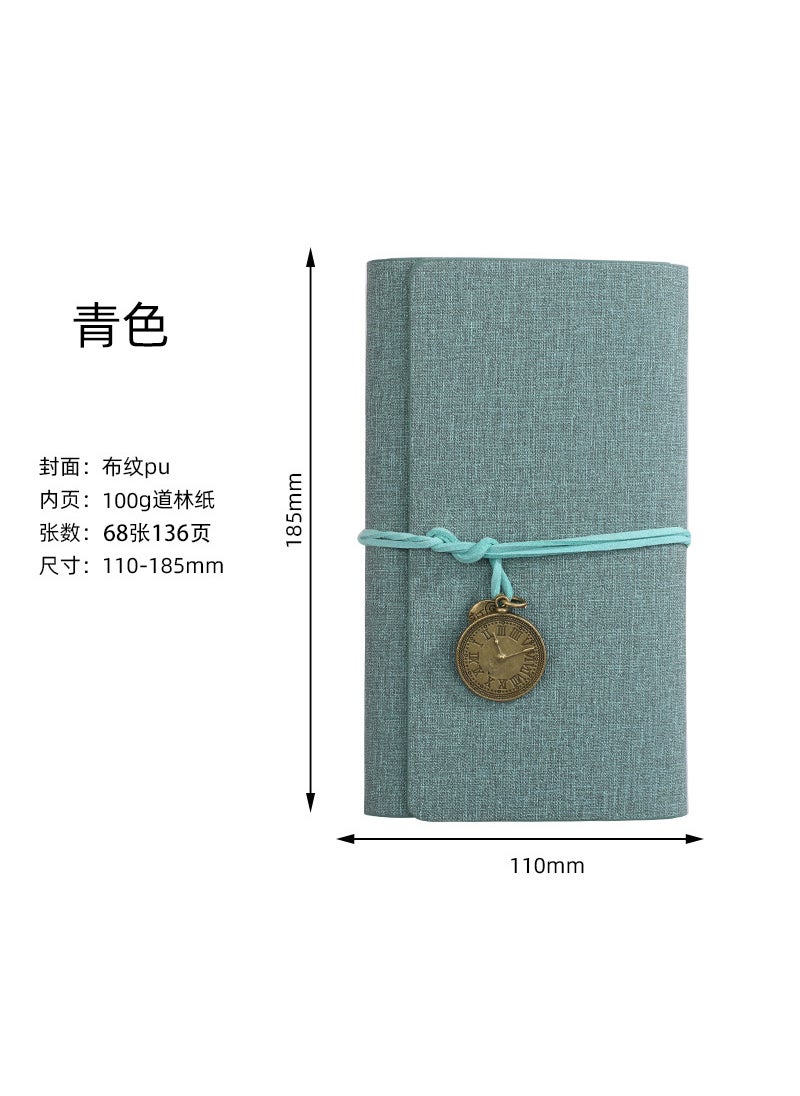 Generic Vintage A6 Notebook With Creative Binding Stylish Hand Account Book Student Souvenir Bulk Wholesale From China Mainland Cyan 
