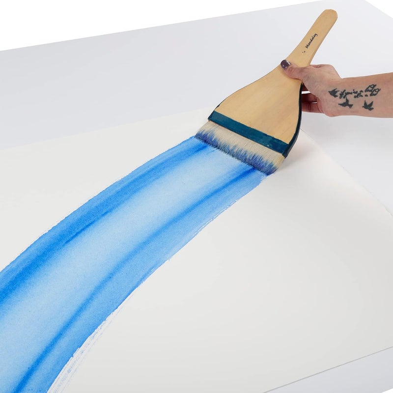 Creative Mark Mandalay Professional Goat Hair Hake Brush - 2-1/2" Wide Paint Brush with Paddle Handle for Professional Artists - Soft Natural Bristles Ideal for Sumi-e and Color Washes - Image 3
