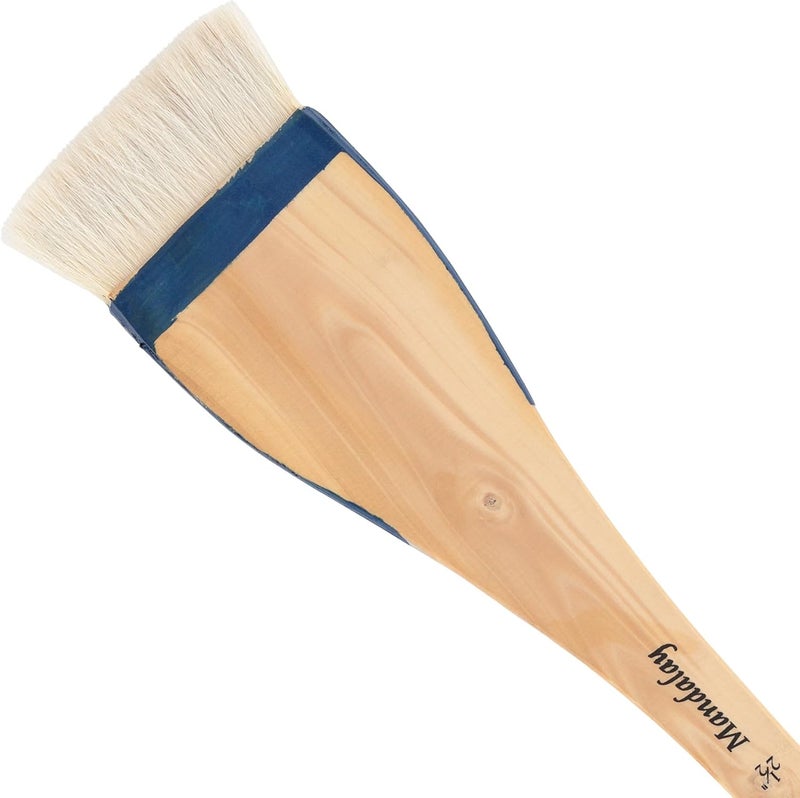 Creative Mark Mandalay Professional Goat Hair Hake Brush - 2-1/2" Wide Paint Brush with Paddle Handle for Professional Artists - Soft Natural Bristles Ideal for Sumi-e and Color Washes - Image 1