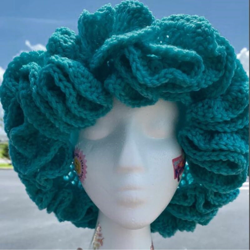 QERPON Handmade Crochet Bucket Hat for Woman Teen Outdoor Commute Fisherman Hat Ruffled Brim Winter Windproof Hat - Image 4