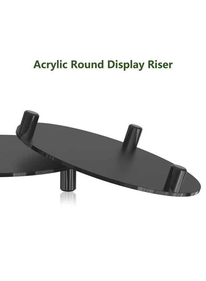 SVENJBB Black Round Pedestal Riser Board 7 Inch 2-Pack, Decorative Acrylic Display Stand for Home and Kitchen Counter Décor, Waterproof Display Tray for Plants and Bathroom - Image 5