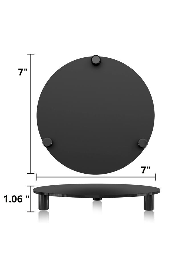 SVENJBB Black Round Pedestal Riser Board 7 Inch 2-Pack, Decorative Acrylic Display Stand for Home and Kitchen Counter Décor, Waterproof Display Tray for Plants and Bathroom - Image 4