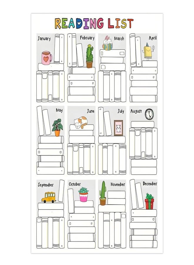 ملصقات قائمة قراءة فينغيرويا (عبوة من 10) - ملصقات لتتبع الكتب - فاصل كتب - تصميم رفوف الكتب - ملصقات مكتبة - سجل القراءة - لمحبي الكتب والطلاب - Image 1