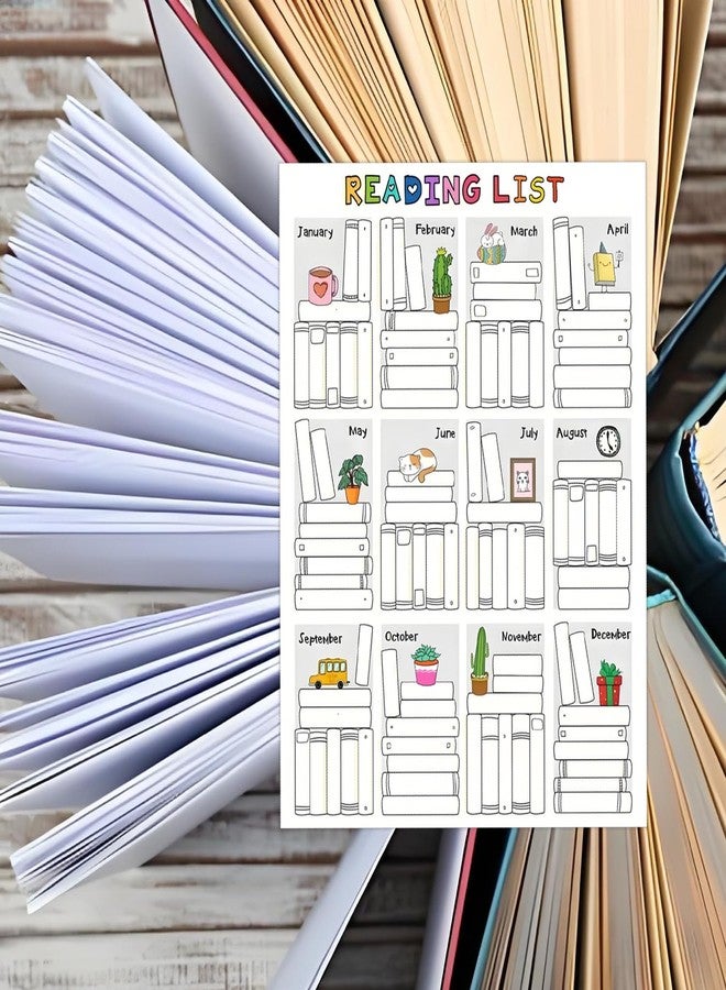 ملصقات قائمة قراءة فينغيرويا (عبوة من 10) - ملصقات لتتبع الكتب - فاصل كتب - تصميم رفوف الكتب - ملصقات مكتبة - سجل القراءة - لمحبي الكتب والطلاب - Image 3