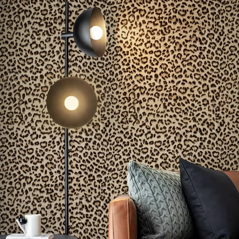 JiffDiff Leopard Print Peel and Stick Wallpaper, Waterproof Removable Self Adhesive Textured Wall Paper, Yellow Unique Funky Cheetah Contact Paper for Bedroom and Bathroom 800"X17.3"(96.2 sq. ft) - Image 1