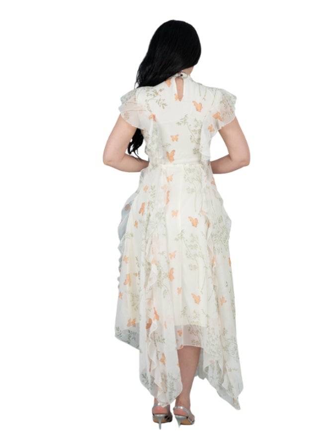 Angham Al-Tabi'a Nature-Inspired Chiffon Maxi Dress  - Image 2