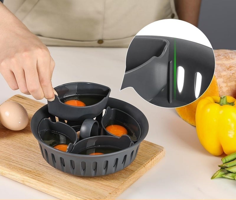 Egg Cooker 2 in 1 with Handle, Egg Holder, Safe Egg Boiler Accessory, Egg Maker for Making Scrambled, Boiled and Omelet Eggs - Image 3