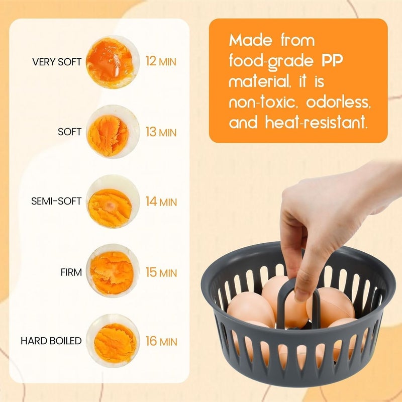 Egg Cooker 2 in 1 with Handle, Egg Holder, Safe Egg Boiler Accessory, Egg Maker for Making Scrambled, Boiled and Omelet Eggs - Image 4