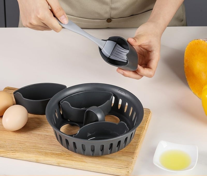Egg Cooker 2 in 1 with Handle, Egg Holder, Safe Egg Boiler Accessory, Egg Maker for Making Scrambled, Boiled and Omelet Eggs - Image 2