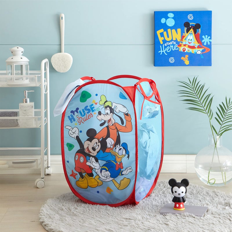 Idea Nuova Disney Mickey Mouse Pop Up Hamper with Durable Carry Handles, 21'' H x 13.5'' W X 13.5'' L - Image 4