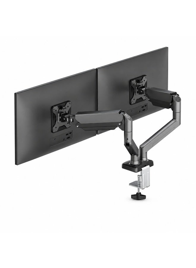 Dual Monitor Arm Stand, Adjustable Gas Spring Monitor Mount for 17-32 Inch Screens, Heavy Duty Aluminum Alloy Desk Mount with 360° Rotation, Full Motion VESA Monitor Holder for Gaming Office Setup - Image 1