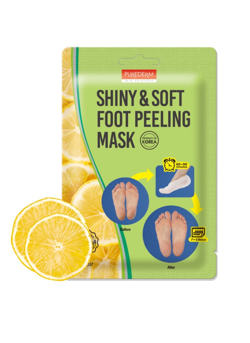Purederm Foot Care with Purederm Shiny & Soft Foot Peeling Mask – An Intensive Moisturizing Treatment Specifically Formulated for Dry Skin, Targeting Cracked Heels and Stubborn Dead Skin - 17 g  - Image 1