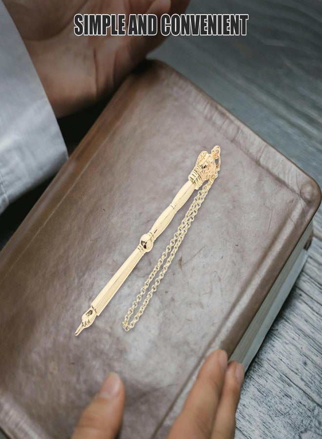 SAFIGLE مؤشر قراءة التوراة اليهودي من سافيجل، مصنوع من المعدن، مزود بسلسلة لقراءة النصوص المقدسة في الطقوس الدينية، طوله 5.11 بوصة. - Image 5