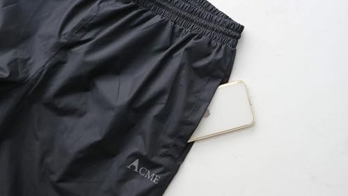 Acme Projects Men's Waterproof Rain Pants, Lightweight Breathable Over Pants, 10,000mm Seam-Sealed Rain Gear for Hiking, Golf, Fishing, Cycling, Black - Image 4