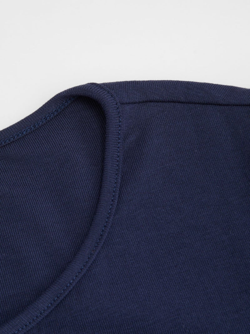 CIDER Women's Long Sleeve Tie Front Top Slim Fit Dark Navy - Image 3