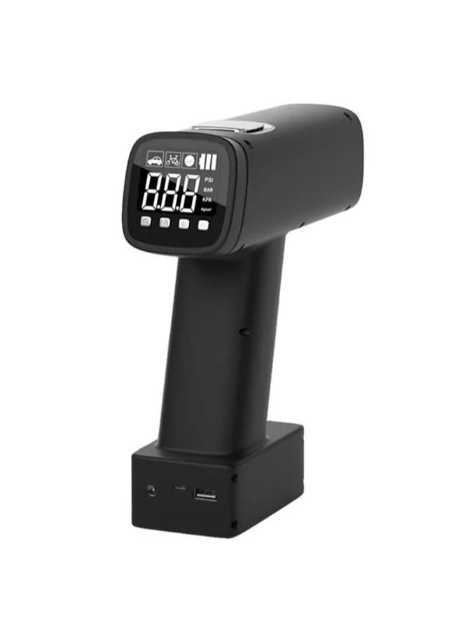 Generic Portable Electric Car Air Compressor and Rechargeable Tire Inflator Pump with HD Digital Display, Built-in 3000mAh Lithium Battery, Auto Stop Function, Ideal for Cars, Motorcycles, Bicycles, and Inflatable Balls, Quick Inflation and Easy to Use, Compact and Lightweight Design for Convenient Travel and Storage.  - Image 1