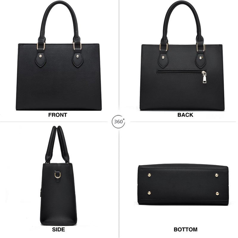 Chicarousal Crossbody Purses And Handbags For Women Pu Leather Tote Top Handle Satchel Shoulder Bags (1 Liz Black) - Image 4