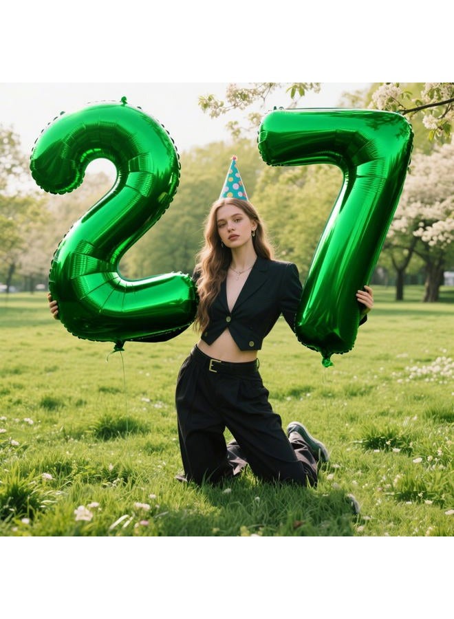 Kelfuoya 40 Inch Balloon 2 Number Balloons,Giant Number 2 Balloons Foil Mylar Helium Green Number Balloons for 12th 20th 21st Birthday Party Supplies Anniversary Event Celebration Decorations - Image 3