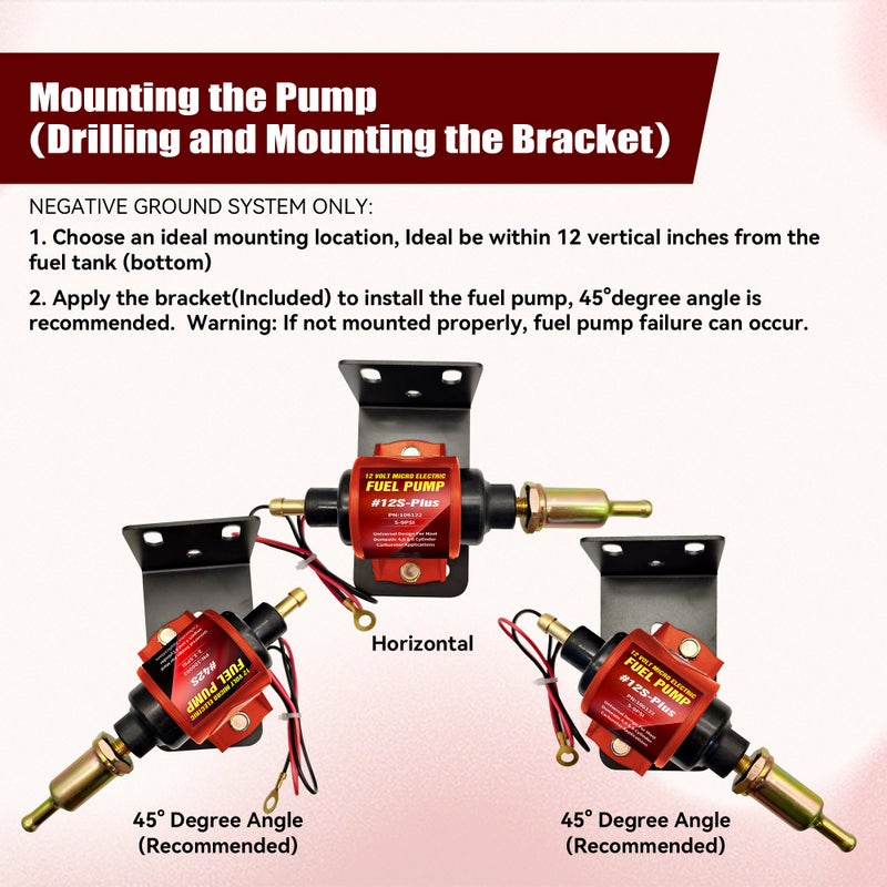ENGINEMAN Universal 12 Volt Electric Fuel Pump 5-9 PSI, 35GPH, Super 12S Plus for Gasoline Diesel Engines - Image 5