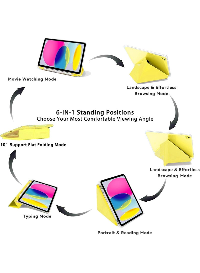روك بو جراب لجهاز iPad (A16) مقاس 11 بوصة من الجيل 2025/جراب لجهاز iPad 10 مقاس 11 بوصة من الجيل العاشر 2022 جراب لجهاز iPad 10 مقاس 11 بوصة من الجيل العاشر مع حامل رفيع وغطاء خلفي شفاف ناعم مع حامل قلم رصاص وغطاء ذكي لجهاز iPad مقاس 11 بوصة من الجيل العاشر 2022/10.9 بوصة من الجيل العاشر 2022 - Image 4