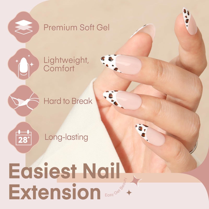 Luckyfairy Medium Almond Shape Nail Tips Half Cover 360pcs Medium Nails Double Sided Matte Almond Nail Tips Strong Lasting for Acrylic Press On Nails, 12 Sizes Luckyfairy Gelly Tips - Image 2