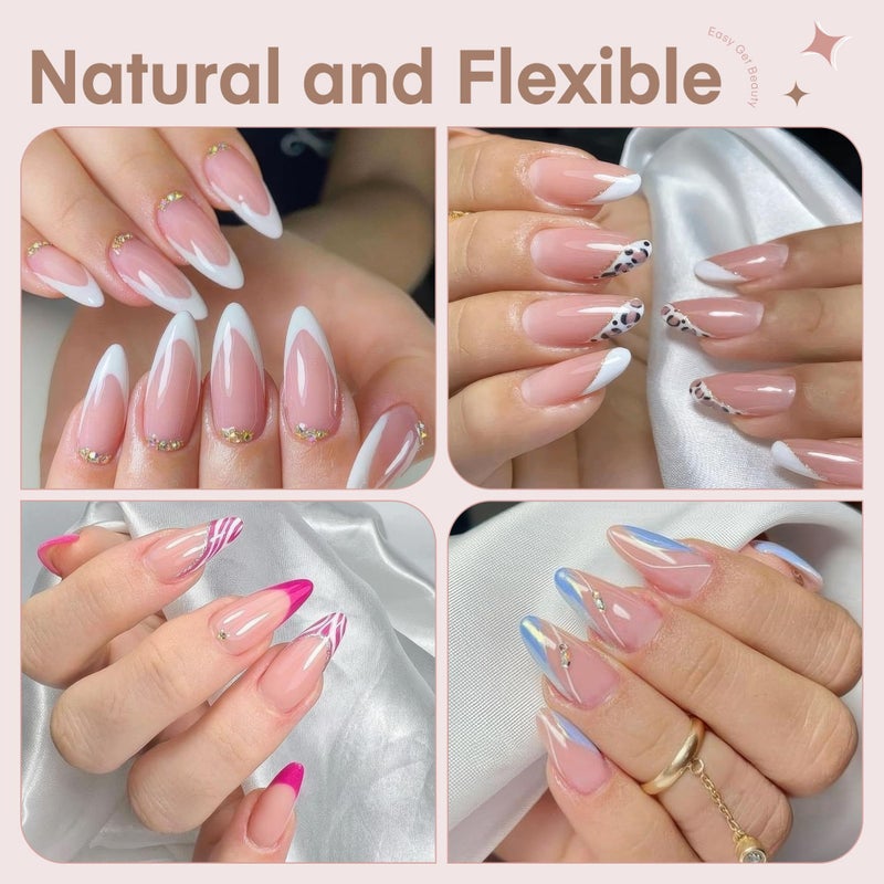 Luckyfairy Medium Almond Shape Nail Tips Half Cover 360pcs Medium Nails Double Sided Matte Almond Nail Tips Strong Lasting for Acrylic Press On Nails, 12 Sizes Luckyfairy Gelly Tips - Image 3