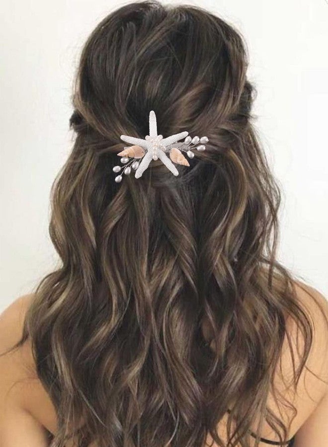 Brishow Starfish Clip Silver Seashell Hair Accessories Pearl Beach Wedding Hair clips for Brides and Bridesmaids - Image 5
