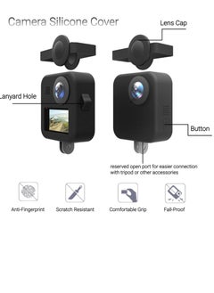 SYOSI Camcorder Silicone Protective Sleeve Cover for GoPro MAX Panoramic Sports , Soft Silicone Lens Cover Shell Replacement Accessory with Adjustable Lanyard, for Max Camera Body  - Image 3
