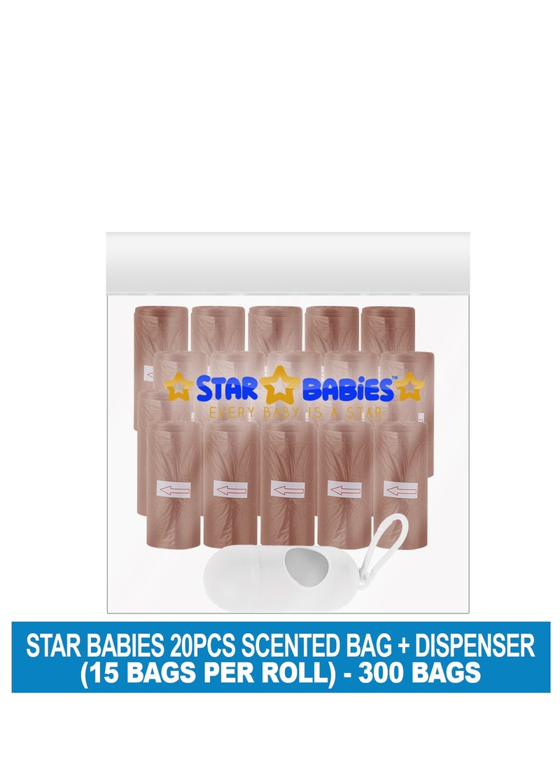 STAR BABiES Star Babies Scented Bag-Pack of 20/225bags with Dispenser - Brown  - Image 2