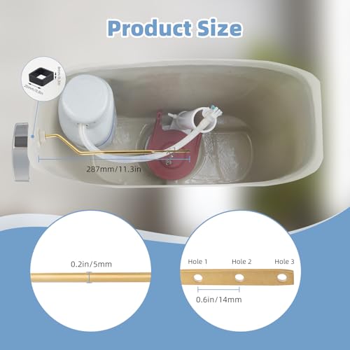 Hibbent 2 Pack Metal Toilet Handle Replacement, Compatible with TOTO THU068#CP Trip Lvr for St743S, Brass Handle Trip Lever, Side Mount Toilet Tank Flush Lever, Chrome - Image 4