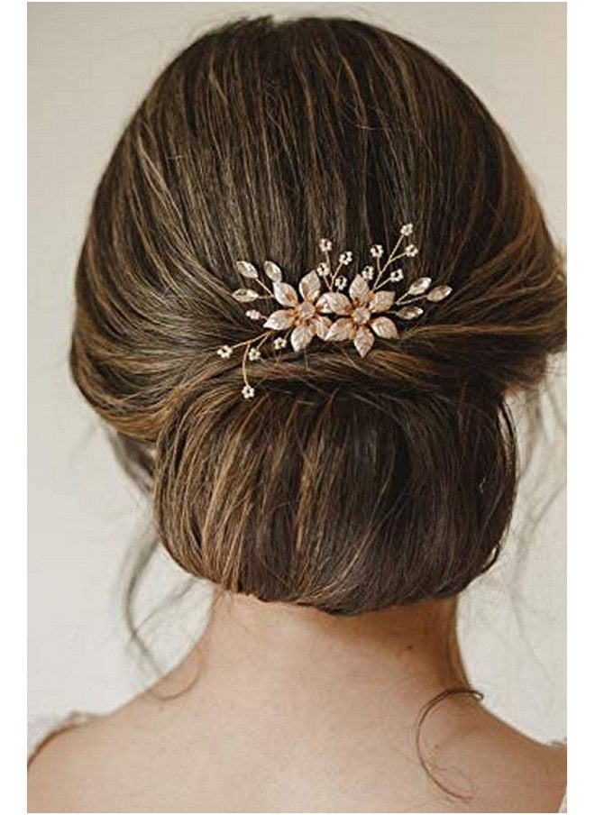 SWEETV Gold Bridal Hair Combhandmade Wedding Hair Clip Wedding Hair Accessories For Women  - Image 4