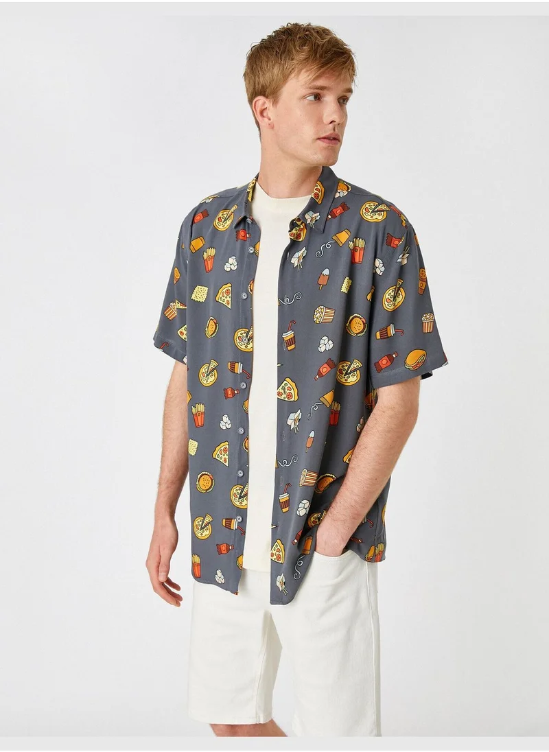 كوتون Patterned Short Sleeve Shirt