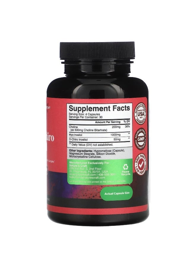 Natures Craft - Nature's Craft, Myo & D-Chiro Inositol with Choline, 120 Capsules - Image 1