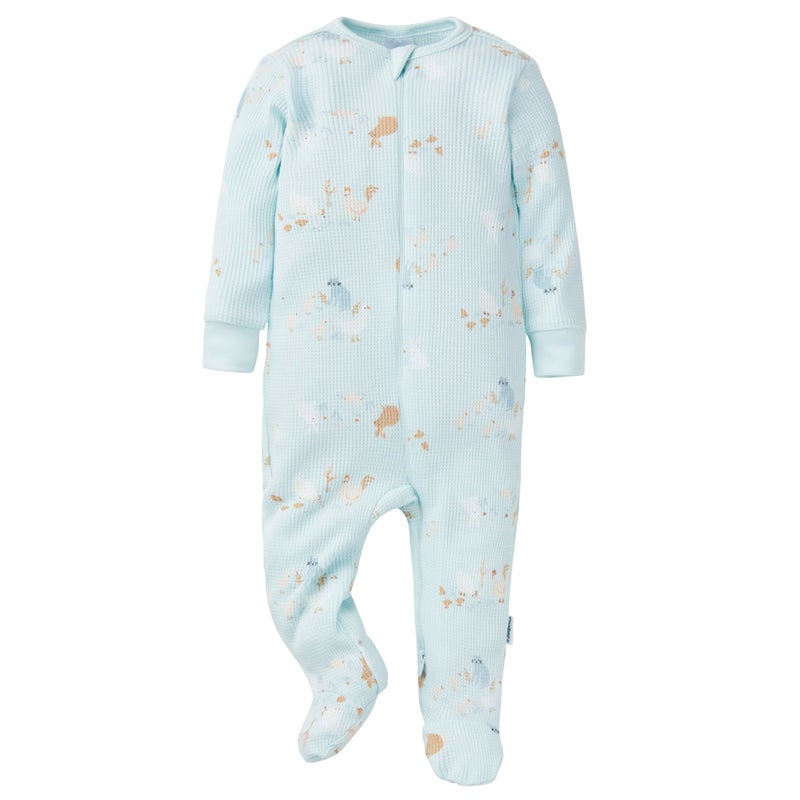 Gerber Baby Unisex 2-Pack 2-Way Zip Thermal Footed Sleep 'N Play, Farm Life, Newborn - Image 2